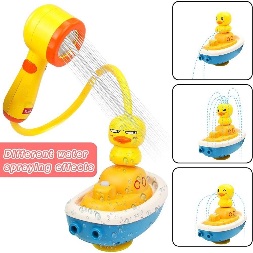 Small Yellow Duck Bathtub Toy Spray Water Water Toys Funny Baby Shower Set  Kids