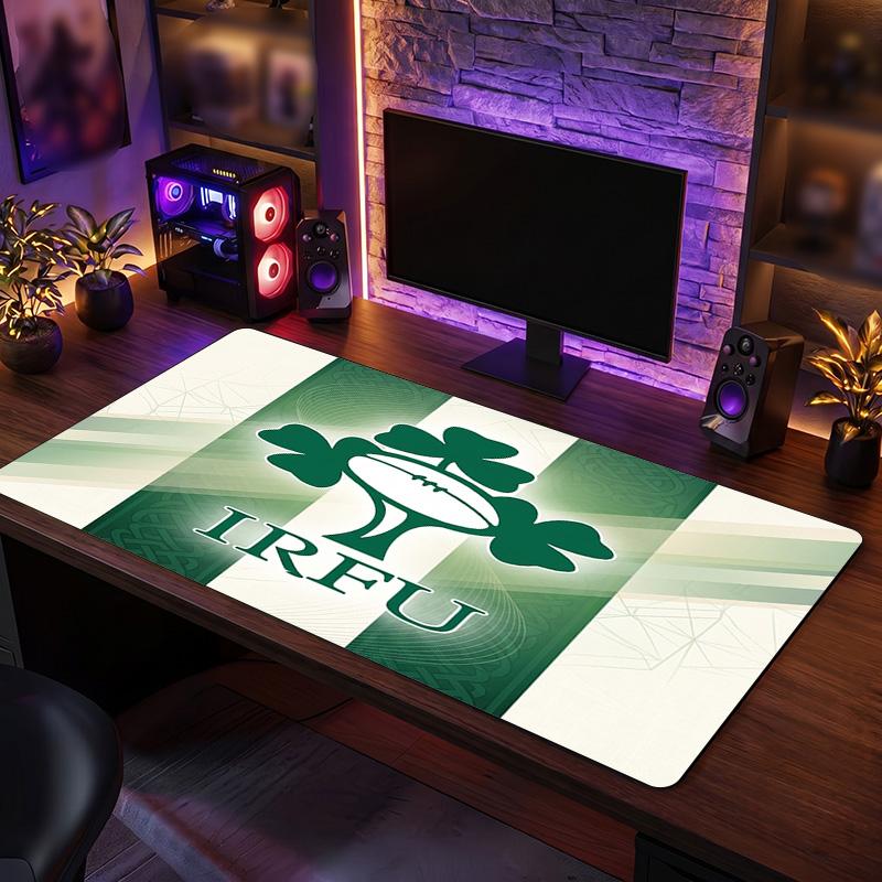 Irland Rugby Muster Mauspade Anti?Rutschfeste Gummi-Schreibtischunterlage Für Gaming Arbeiten Desktop-Dekoration