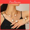 Chain Clavicle Baroque Pearl Necklace Set European American Retro Niche Design