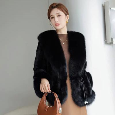 Faux Fur Jacket Women's Imitation Mink Hair Imitation Fox Hair Winter Fashion New Coat Trendy Black