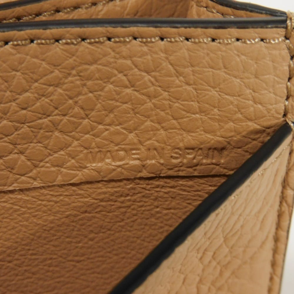 Used 9656 Alphabet Card Holder CHC21WP015F57 7946 Current Pastel Unused Logo Medal Charm Muted Brown Women's from Japan