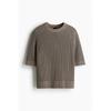 H M sHort Sleeve Sweater Regular Fit Dark Grey