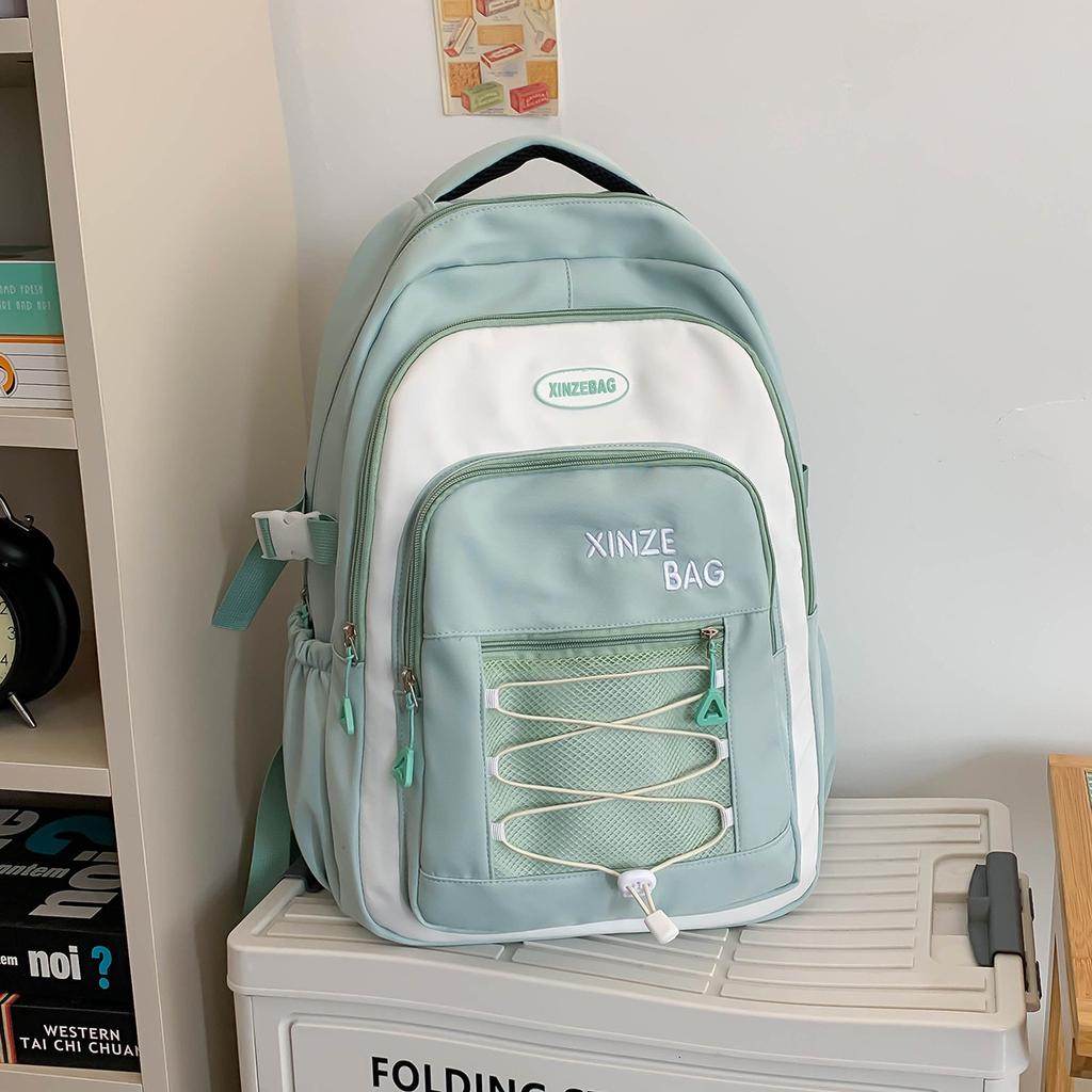 High-value student schoolbag female cute simple girl backpack junior high school students casual large-capacity backpack tide