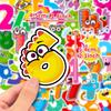 50 Arabic Numerals 1-9 Stickers Color Cute Cartoon Numbers Children's Puzzle Early Education Stickers