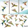6/8 Pcs Window Stickers Adhesive Window Film for Home Decor Gift Hummingbird Window Clings Window Decor Decals Anti-Collision
