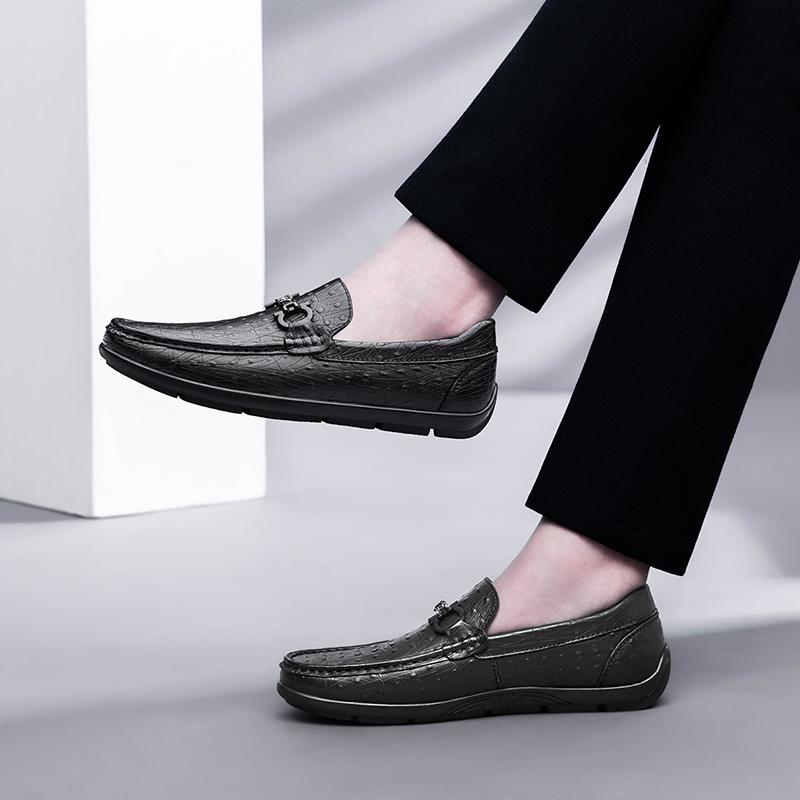 Pánské kožené boty Four Seasons Retro v anglickém stylu s krokodýlím vzorem, módní boty pro řidiče, pánské ležérní mokasíny