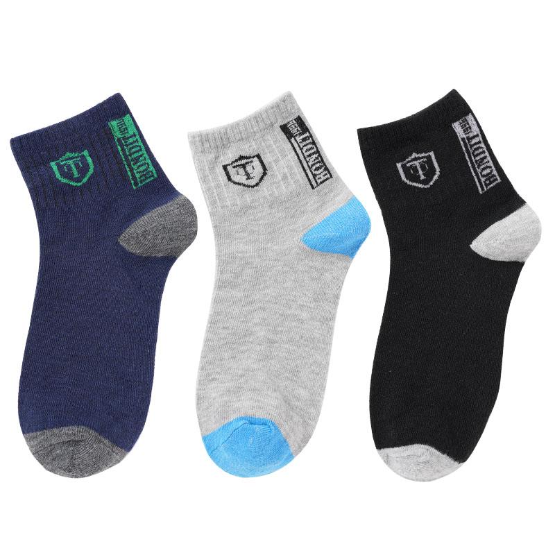 

3 пары мужских повседневных носков средней длины с принтом в виде щита, впитывающие пот и дезодорирующие спортивные носки one size