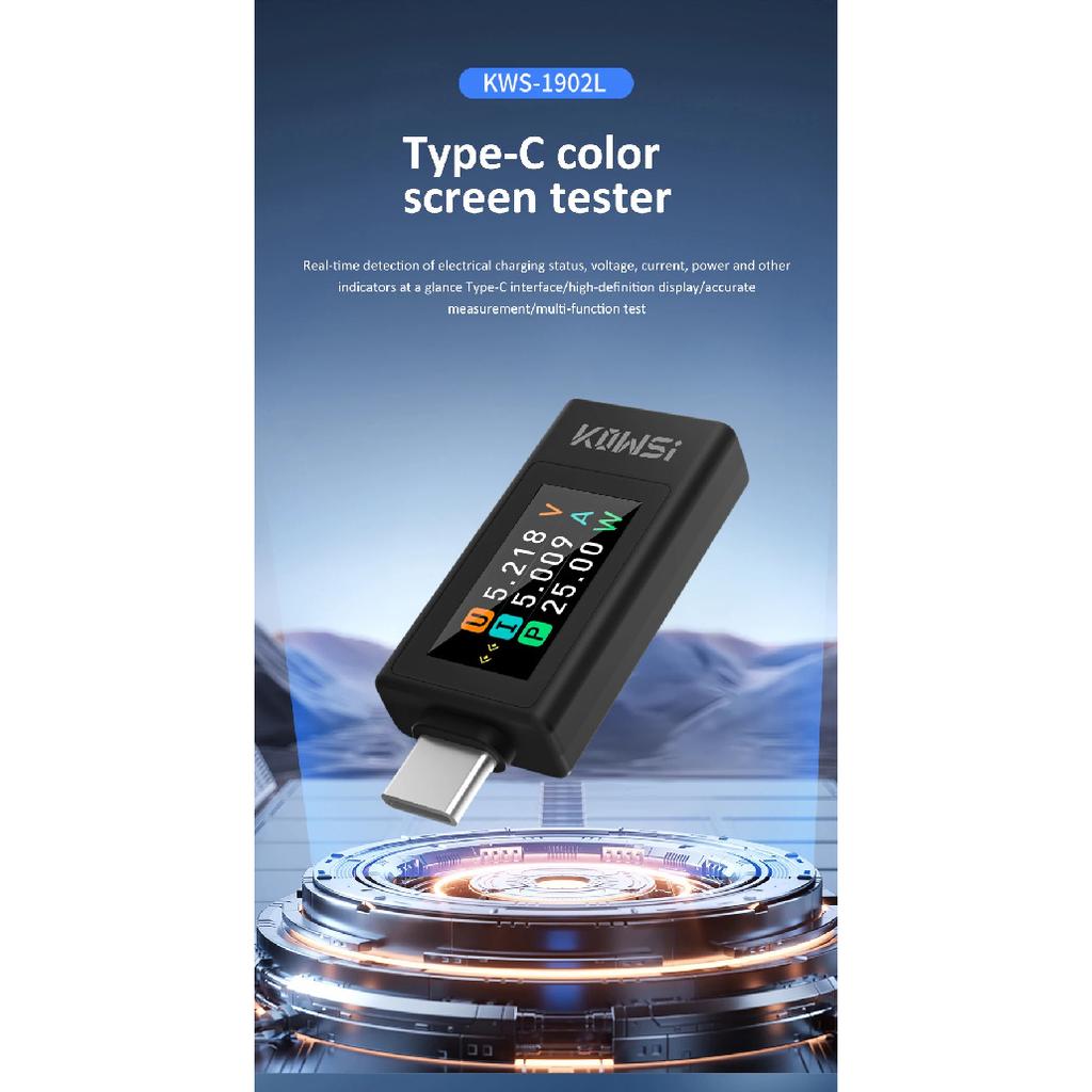 NEUER Typ-C-Tester 4-30V 0-8A Strom-Spannungs-Monitor Schnelllade-Spannungsmessgerät Leistungsmesser mit Ausschalt-Speicherung