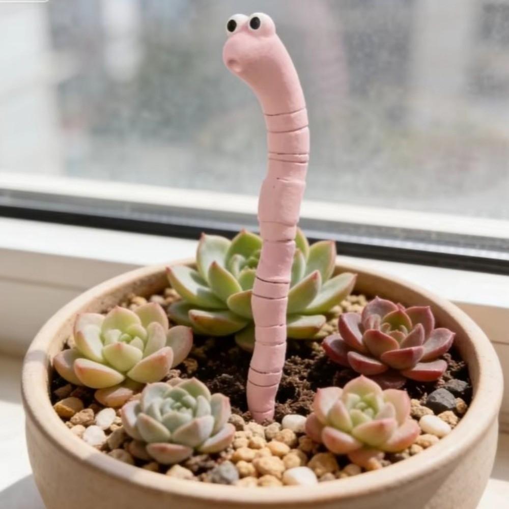5 Stück Lustige Miniatur-Wurm-Pflanzen-Dekorationen Niedliches Design Topfpflanzen-Dekor DIY-Terrarium