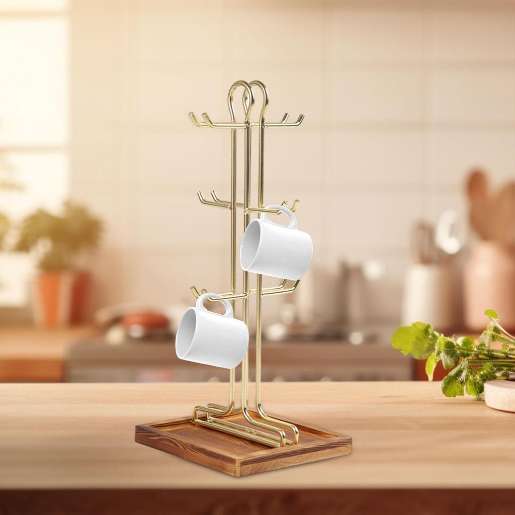 Mug Tree Coffee Cup Holder,Coffee Bar Accessory,Standing,Multi Function Kitchen Organizer Holder