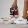 Damen Plateau-Sneaker, Modische Dicksohlige Dad Shoes, Vielseitige Lässige Sportschuhe Für Studenten, Atmungsaktive Schnür-Turnschuhe