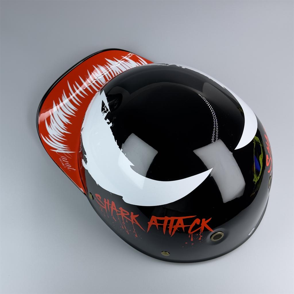 Motorcycle Half Helmet Vintage Open Face Unisex-Adult Half Helmets for Scooter Moped Cap Street Cruiser