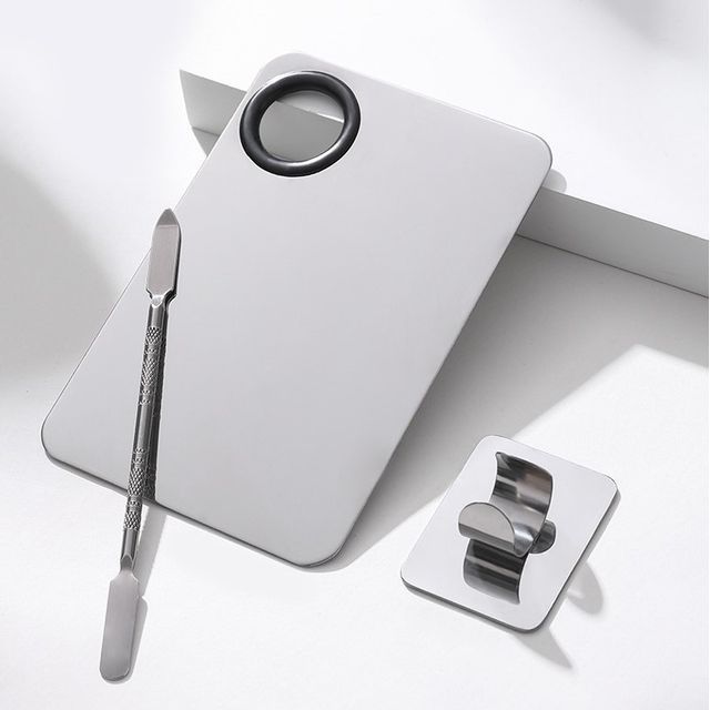 

Lactacia - Stainless Steel Makeup Color Palette / Ring Color Palette / Spatula / Set Ring Color Palette & Spatula - White - M