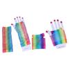 For Women Party Girl Long Half Finger Nylon Arm Sleeves Fishing Net Gloves Rainbow Color Gloves