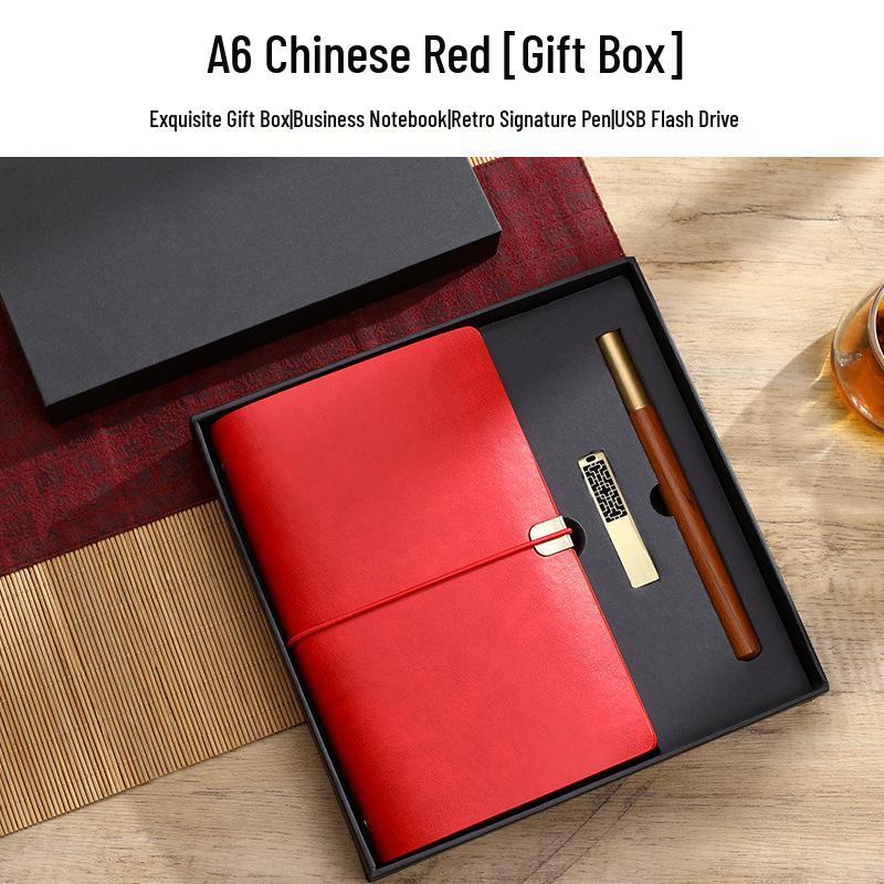 In-stock Retro Custom-Bound Three-Fold A6 Student Notebook with Logo Customization