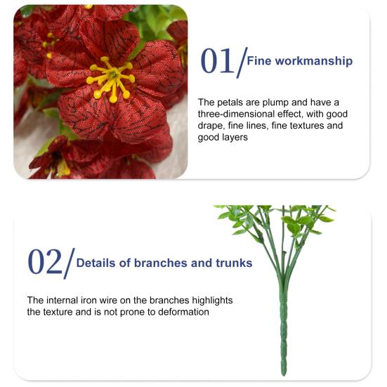16Pcs Simulated Flowers Realistic Artificial Plants Home Decoration Faux Bouquet Indoor Outdoor Garden Balcony Terrace Decor