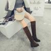 Plus Size Women's Shoes - Round Martin Boots Platform Red Fashion But Knee High