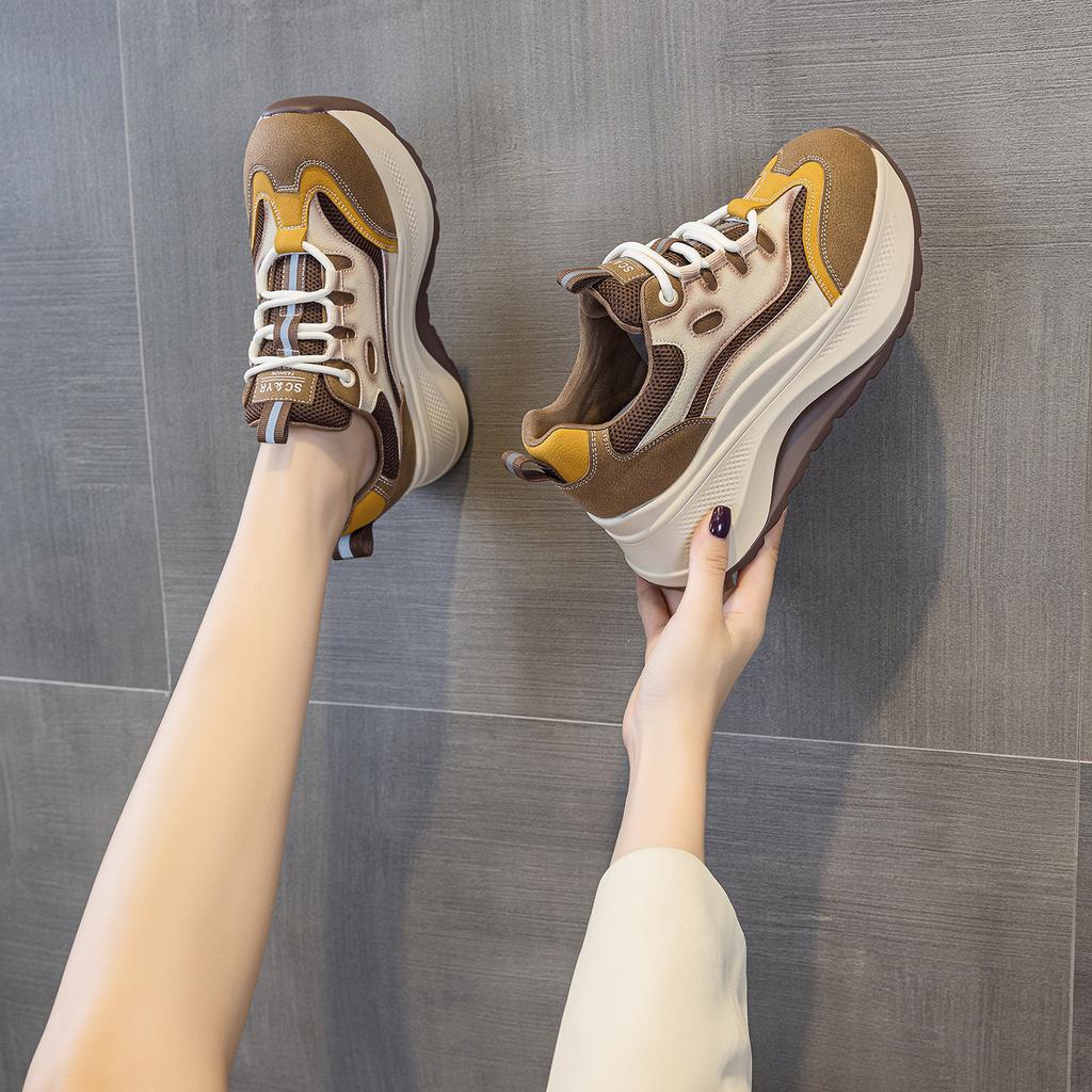 Platform dad shoes new autumn casual sports shoes soft sole not tired feet heightening shoes