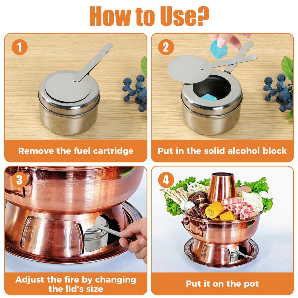 6pcs Outdoor alcohol stove core buffet heater indoor cooking small hotpot and tea portable solid-state liquid alcohol stove