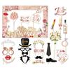 Wedding Photo Booth Frame and Props Set Wedding Party Props Funny Selfie Backdrop Decorations for Parties Celebration