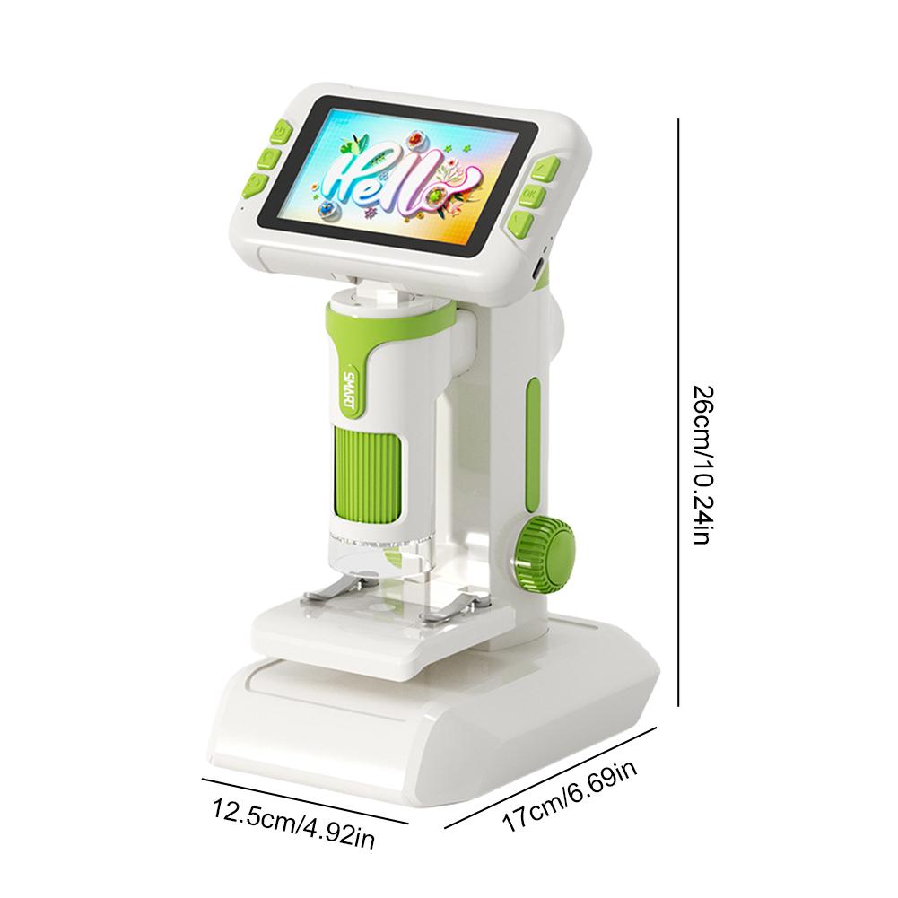 Digital Microscope Adjust HD Color Screen 4/2inches 100-1600X Ultra-Precise Quick Focus Handheld Magnifying Glass for Scientific
