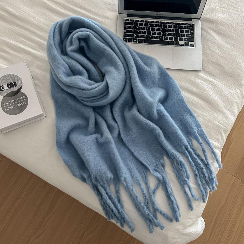 High-End Plaid Shawl for Women - 2025 Autumn/Winter Korean Style Thickened Imitation Cashmere Scarf