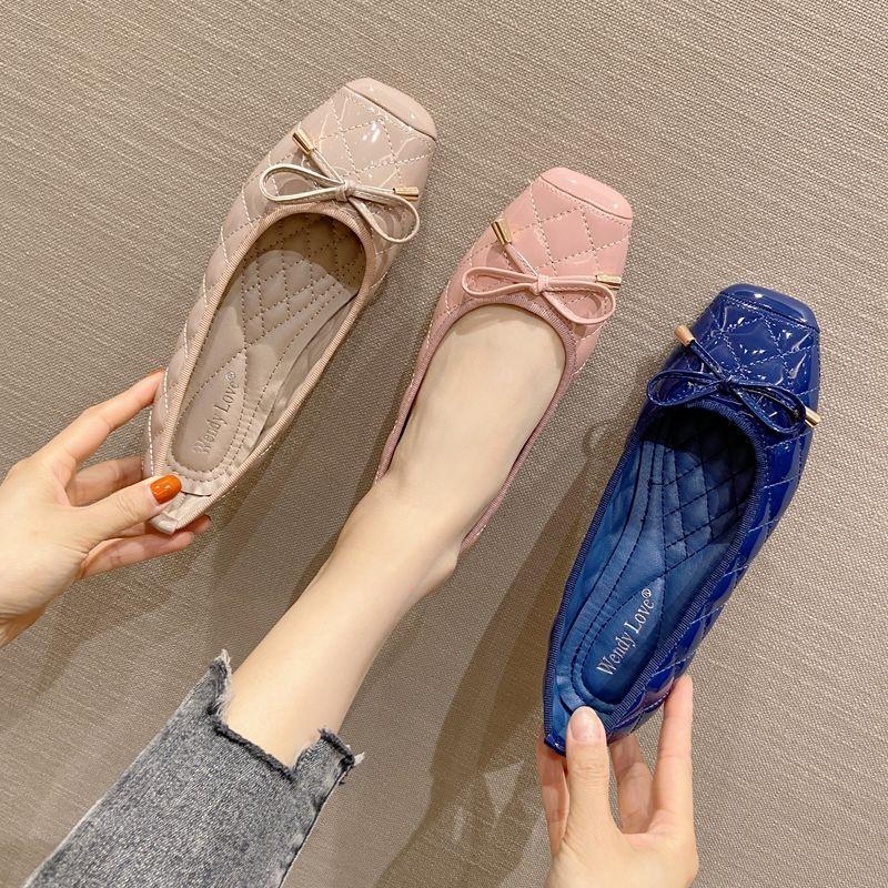 Fashion Flat Shoes Women Spring Autumn 2025 New Shallow Square Toe Ladies Shoes Work Shoes Women Boat Shoes  Luxury Shoes