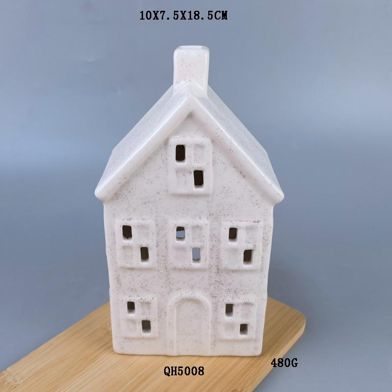 Ceramic house ornaments, Christmas ceramic candlestick house, creative white porcelain house, Christmas gift ceramic ornaments