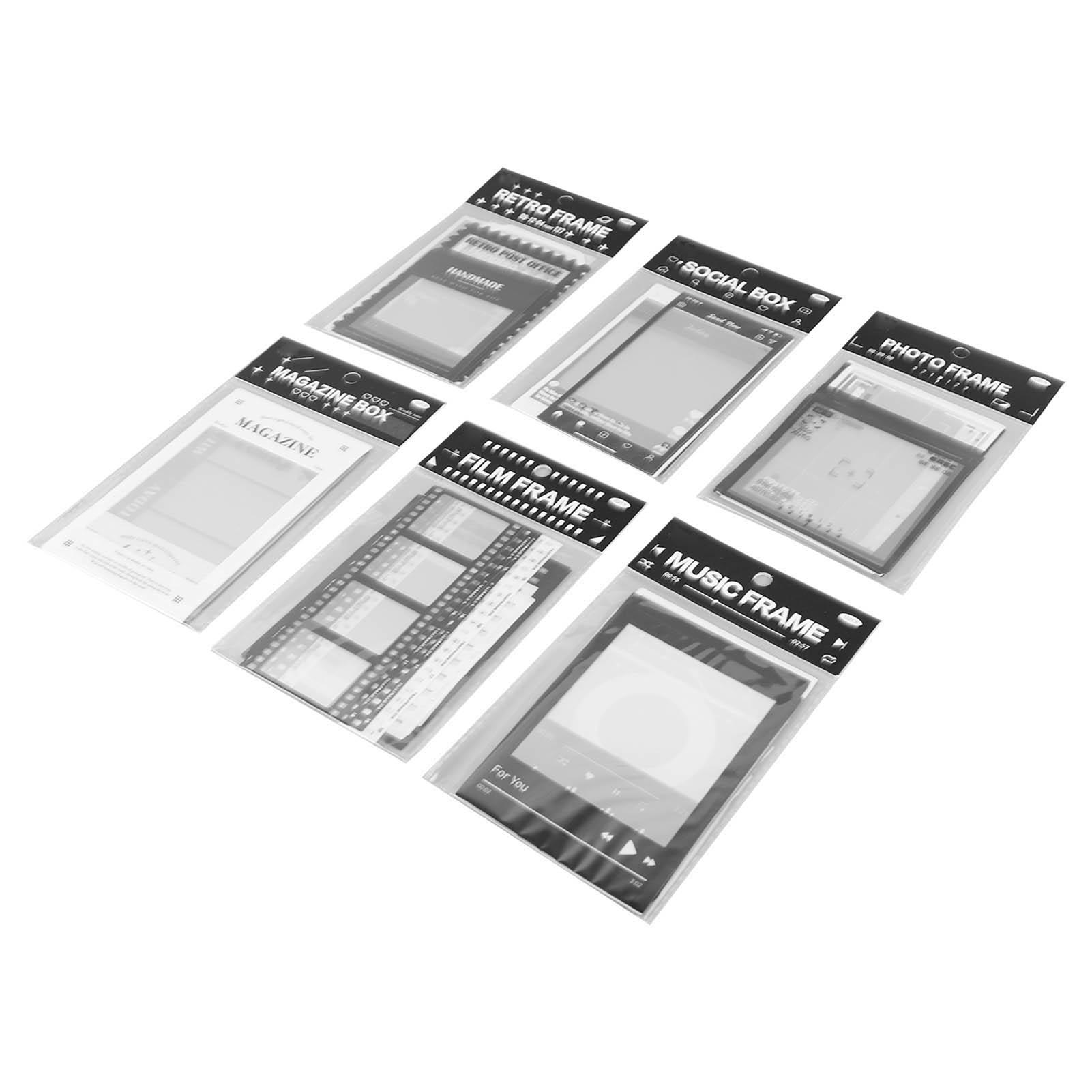 

6 сумок рамок для скрапбукинга в стиле ретро, разные стили, прочный ПЭТ для самостоятельного изготовления, декоративная фоторамка