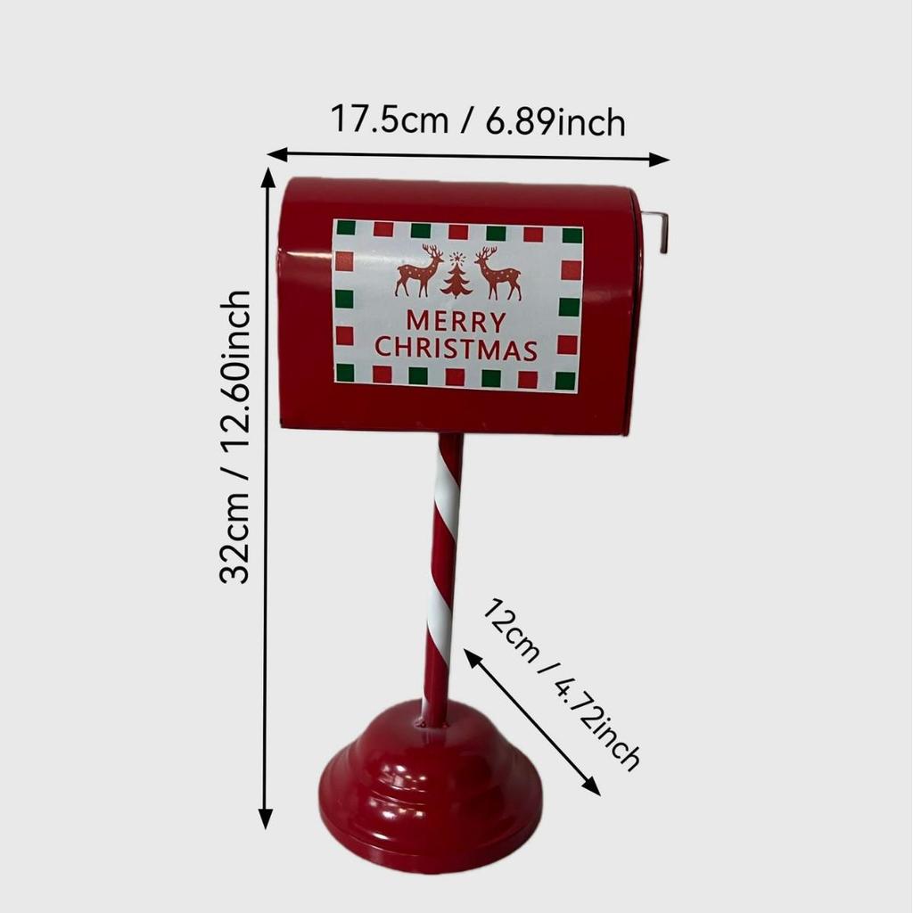 Iron Art Christmas Mailbox Ornament - Festive Indoor Decoration and Gift Stand