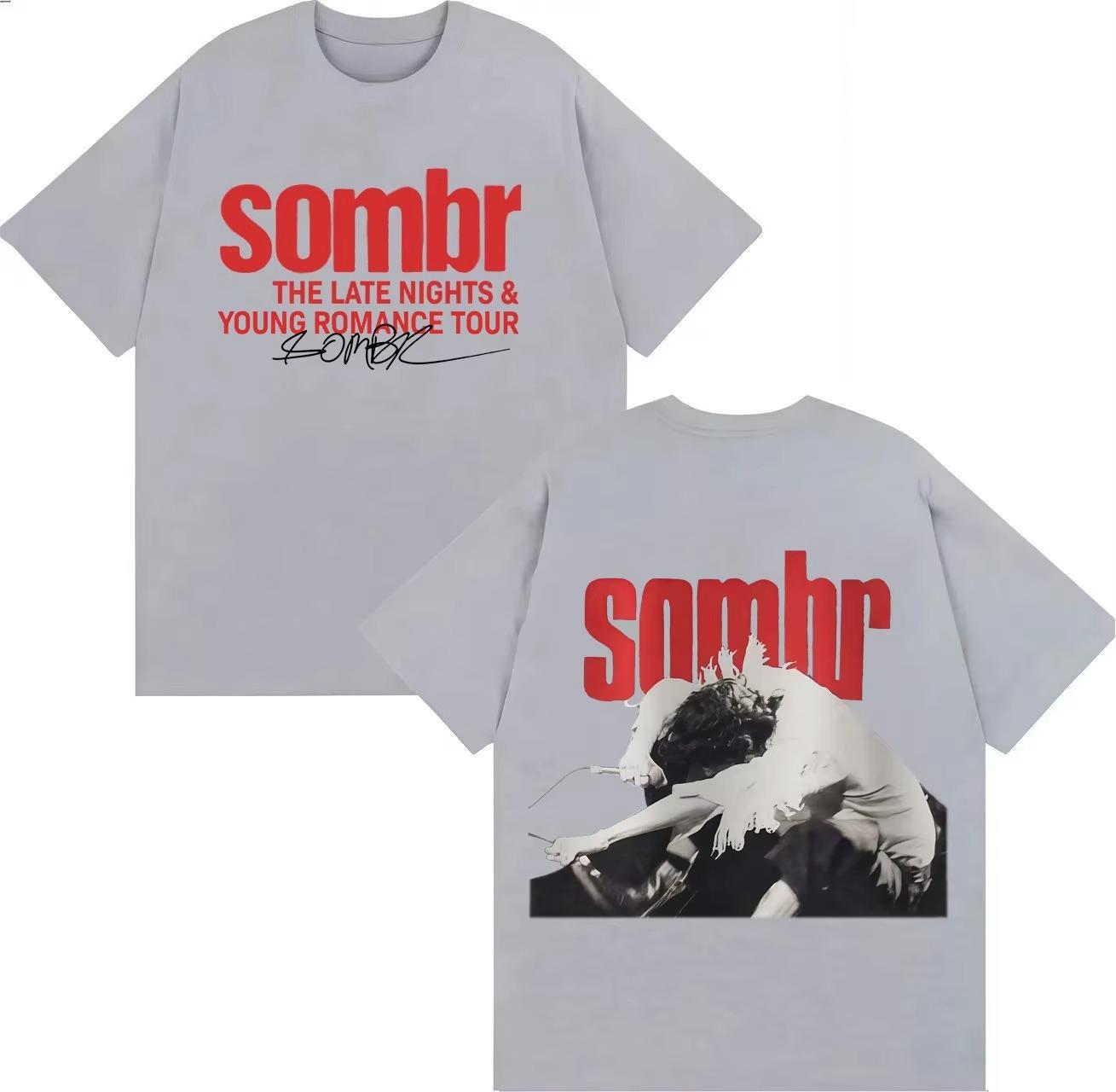 

Sombr Harajuku Graphic Tour Fashion Tshirt Aesthetics 2026 Summer Print Pure Cotton Vintage Casual Shortsleeved top S