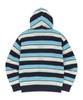 Brownbreath Striped Jacquard Hood Zip Up - Blue
