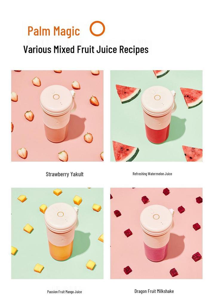 Joyoung Rechargeable Pink Portable Juicer & Blender L3-C86