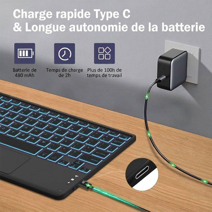 Coque Clavier pour iPad Air 3 10,5" / iPad Pro 10,5" - Cuir PU Lavande avec Clavier Rétroéclairé + Souris + Stylet