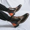 Ankle Boots for Men Brown Business Round Toe Lace-up Pu Mens Boots  Size 38-46 Men Shoes