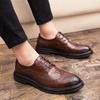 Casual Leather Shoes Men's Korean Version of Youth Wedding Shoes Heightening Glove Men's Shoes British Small Leather Shoes Men's Pointed Hair Stylist 