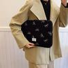 TS JYL laptop bag,INS Winter Plush Embroidery Bow iPad Sleeve Tablet Laptop Case