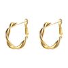 2024 Trendy Metal Geometric Twist Hoop Earrings: European and American Niche Design for Women
