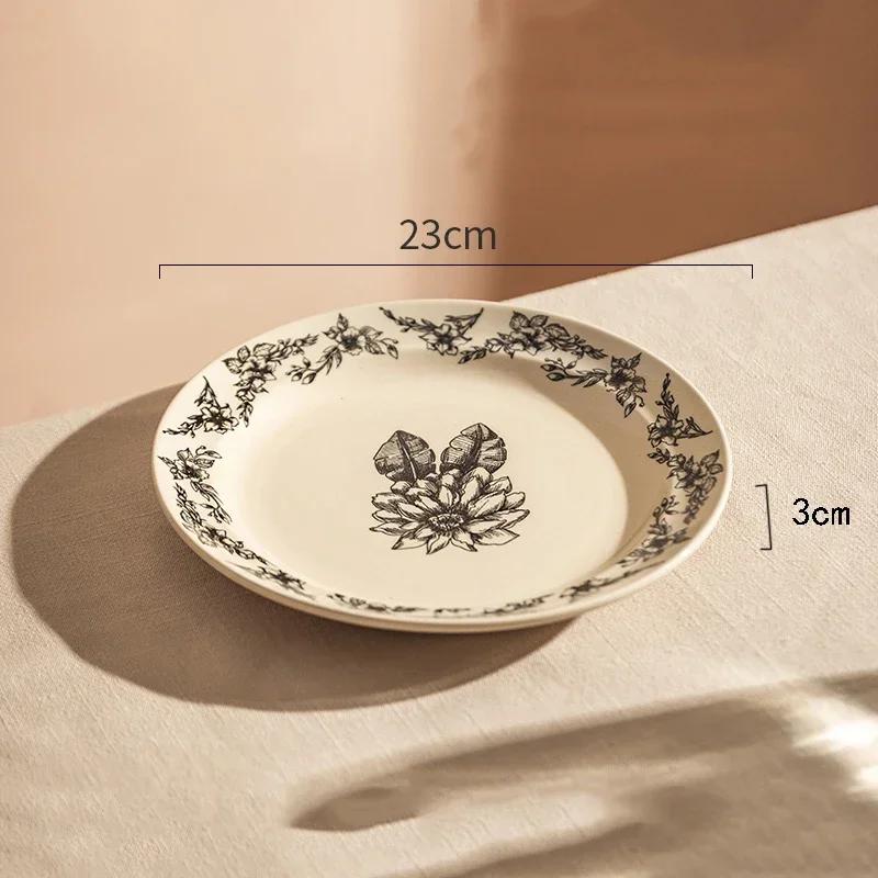 

Креативные керамические тарелки в китайском стиле, роскошные ресторанные десертные салатные тарелки, изысканные домашние блюда, глубокая тарелка, изысканная столовая посуда