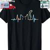 Soft Cotton Men's Heartbeat Cat Graphic T-Shirt | Casual & Stylish, Round Neck Unisex T-Shirt