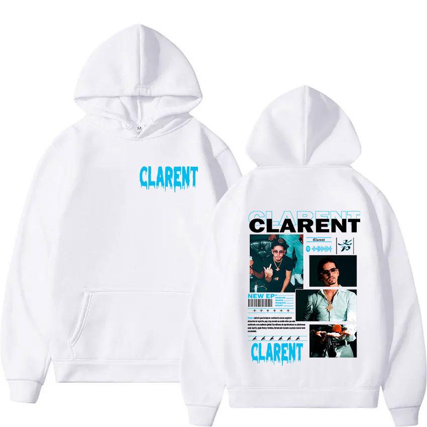 Rappeur CLARENT Tour 2025 Album Hoody Men's Clothing Vintage Oversized Sweatshirts Hip Hop Gothic Long Sleeve Hoodies Streetwear