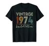 Classic Vintage Born in 1974 Retro 70s Style Birthday Year Tshirt Men Women Unisex T Shirt Streetwear Comfort Summer Cotton Tee