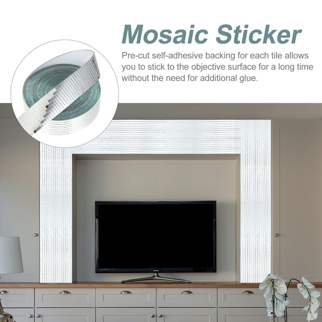 Mosaic Glass Tiles Self-Adhesive Glass Mosaic Glass Tiles Home Decors Sliver Mirrors Mosaic Glass Tiles Sheets Diy Crafts