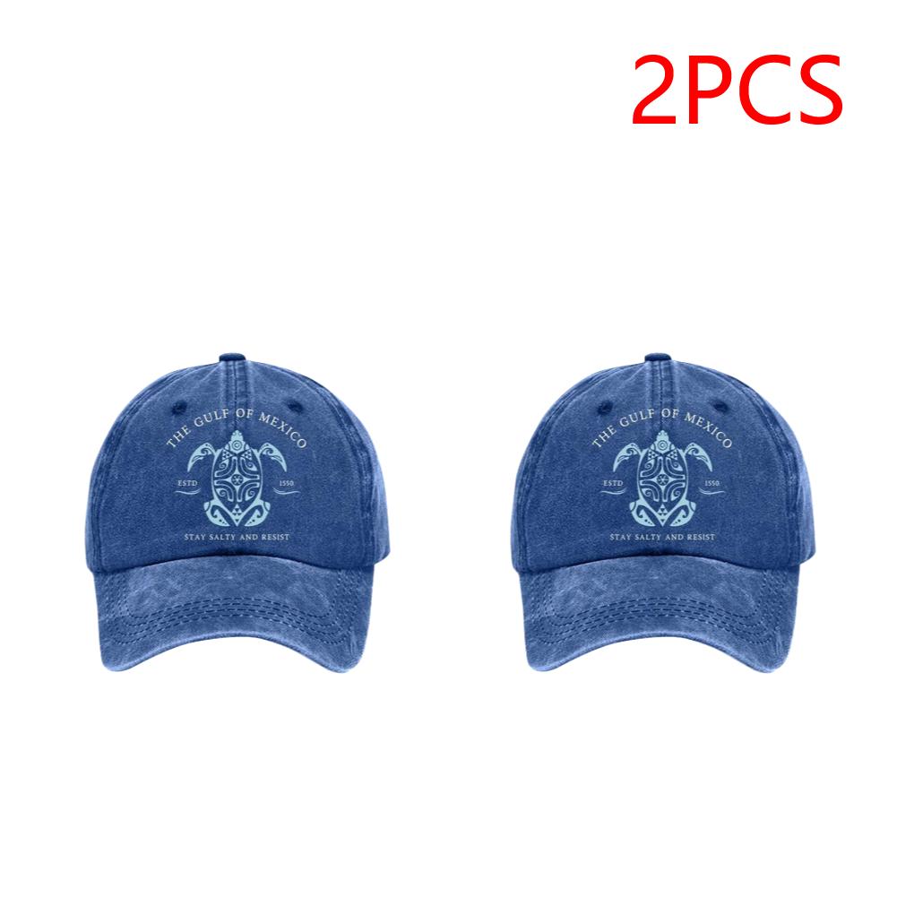 2PCS Washed Cotton Baseball Cap Retro Cotton Hat Adjustable Trucker Hat Plain Cap Outdoor Sports Sun Hat for Men Women Unisex