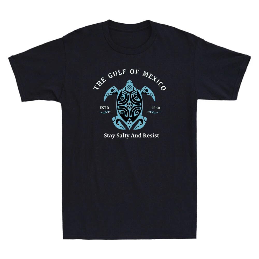 Gulf of Mexico Turtle Estd 1550 Stay Salty And Resist Vintage Men s T-Shirt Tee XXXXL