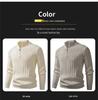 Autumn/Winter 2025 Men's Half-High Collar Knit Zipper Sweater - European American Fashion Pullover