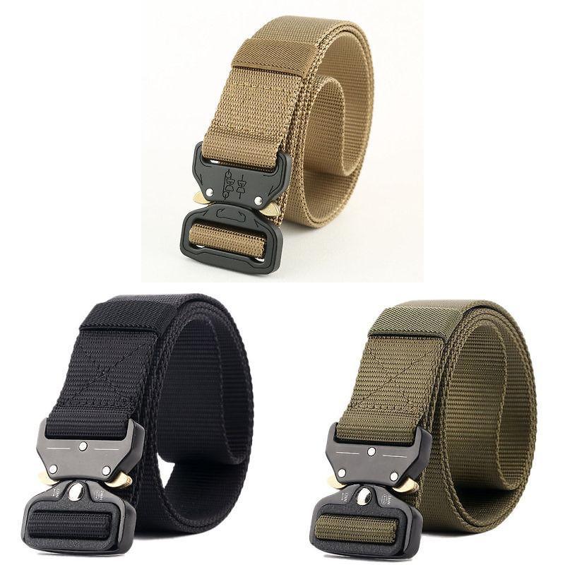 Men Tactical Belt With Automatic Buckle For Outdoor Military Training And Casual Wear