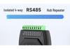 Industrial Isolated 4-Port RS485 Hub Repeater, DIN Rail Mount, Wide Baud Rate
