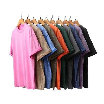 270g Heavyweight Retro Distressed Unisex T-Shirt - Slimming Washed, Loose Drop Shoulder, Korean Style, Short Sleeve for Summer