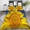 Sunflower Pattern Deluxe Household Bedding Set Full-size Quilt Cover and Pillowcase Plant Print Washable and Comfortable Bedroom Bedding